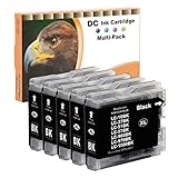 D&C 5X 22ml Black Druckerpatronen Kompatibel für Brother LC-970 LC-1000 BK XL für Brother FAX 1560...