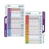 Luobannm ECG/EKG Rhythmus Taschenkarte Aus Acryl 7-Schritt-Lineal Tragbare EKG Referenzanleitung