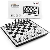 FanVince Schachspiel Schach Magnetisch Reise Spiel Hochwertig Chess Set Folding Schachbrett für...