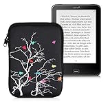 kwmobile Tasche für eReader - Neopren Hülle Schutzhülle Vögel AST Mehrfarbig Pink Schwarz - 17 x...