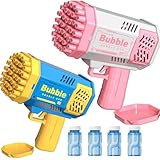 Seifenblasenpistole Kinder, 2 Stück 40 Loch Seifenblasenpistole mit 4 Flaschen...