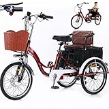 20-Zoll-Elektrodreirad für Erwachsene (7-Gang) – 150 kg maximale Belastung, 3 Fahrmodi (Fuß,...
