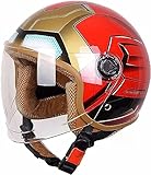 Motorradhelm Für Kinder, Mädchen, Jungen, Kinder-Jet-Helm Mit Visier, Roller-Helm,...