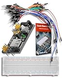 AZDelivery MB 102 Breadboard Kit - 830 Breadboard, Netzteil Adapter 3,3V 5V, 65Stk Steckbrücken...