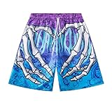 Generisch Kurze Stoffhose Boardshorts Sommer Strandshorts mit Handabdruck für Männer Arbeitshose...