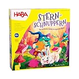 HABA Kinderspiel Sternschnuppern – Sammelspiel mit Drehmechanismus, 48 Bunte Holzsterne, 2...
