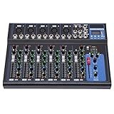 7 Kanal Mischpult DJ Professioneller Mixer Audio USB Konsole Verstärker Live Studio Bluetooth für...