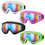 Jostift 4 Stücke Skibrille,Snowboard Brillen für Männer Frauen Kinder,Ski Snowboard...