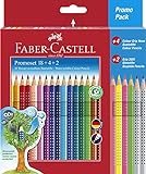 Faber-Castell 201540 - Buntstifte Set für Kinder und Erwachsene, 24-teilig, dreikant, bruchsicher,...