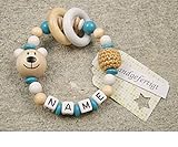 Baby Rassel personalisiert mit Namen | Mädchen & Jungen Babyspielzeug & Lernspielzeug als Geschenk...
