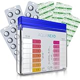 AQUANEXO Pool Tester pH und Chlor inkl. 60 Pool Testtabletten, Pooltester, Pool Wassertester,...