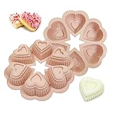inki Herz Kuchenform Muffinform Muffinblech, 6-Kavität 3D Liebesherz Silikon Backformen,...