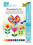 folia 455409 - Fensterfolie, selbsthaftend, transparent, farbig sortiert, ca. 23 x 33cm, 10 Blatt -...