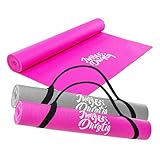 Jung & Durstig 2in1 Yogamatte gepolstert & rutschfest | Gymnastikmatte mit Yogastrap | Fitnessmatte...