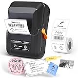 SUPVAN T50M Pro Etikettendrucker Bluetooth mit wasserfeste breite Etiketten, Handys- und...