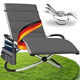 ELONEO Schaukelliege Outdoor mit Tasche und Auflage, Relaxliege bis 180 kg Belastbarkeit,...