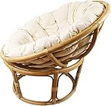 Dekoleidenschaft Papasan-Sessel aus Rattan, braun, inkl. Kissen aus Baumwolle, beige, Rexalsessel...