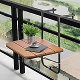 VEVOR Balkontisch, 595x400 mm, klappbarer Balkonhängetisch, Klapptisch für Geländer im Freien,...