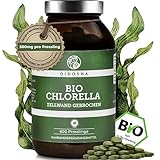QIDOSHA® Bio Chlorella Presslinge, 600 Stk/Glas, 500mg Chlorella je Pressling, 100% natürliches...