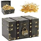 Mailfull Schatztruhe Holz Vintage Schatzkiste mit Schloss 18 X 11 X 10cm Piratenschatztruhe...