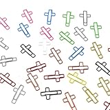 3. 100 Stück Kruzifix-Aktenklammern, Metall, Fotohalter, Klemmen, bunte Seitenmarkierungen für...