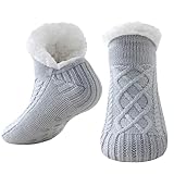 Niorasen Kuschelsocken Damen Herren, Dicke Flauschige Socken mit Greifern， Weiche Warme Winter...