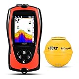 LUCKY Tragbarer Fischfinder Wandler Sonarsensor Wasser Tiefenmesser LCD Bildschirm Echolot...