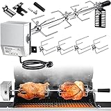 KESSER® Edelstahl Grillspieß Set 107cm passend für Weber Spirit Gasgrill mit 4X Fleischnadeln BBQ...