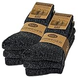 6 Paar Norweger Socken mit Wolle Damen & Herren Wintersocken Schwarz Grau Anthrazit 10500 (Anthrazit...
