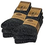 6 Paar Norweger Socken mit Wolle Damen & Herren Wintersocken Schwarz Grau Anthrazit 10500 (Anthrazit...