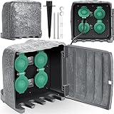 KESSER® Gartensteckdose Steinoptik mit 4 Steckplätzen, Mehrfachsteckdosen aussen mit 3m Kabel...