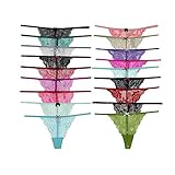 COLOROSES 6er-Pack Spitzen-Tangas für Damen mit G-String, Keine sichtbaren Höschen, sexy...