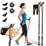 Attrac Nordic Walking Classic Wanderstöcke 69-136cm (Hellgrau) I Trekkingstöcke Aluminium Stöcke...