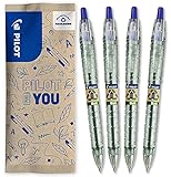 PILOT - Pack of 4 B2P ECOBALL 1mm - Gel ink roller ball pen - Medium - Begreen - Blue