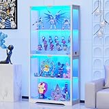 BROTTAR Vitrine mit LED Beleuchtung und Glastüren, Pop-up-Design, Vitrinenschrank mit Intelligente...