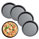 ANTHYTA 4 Stücke Pie Tin Pizzaform Rund Ø15cm Pizzablech Carbonstahl Tarteform Antihaftbeschichtet...