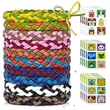 Armband Set, 10 Stück Lederarmband + 90 Cartoon-Aufkleber Freundschaft Armbänder Kinder Erwachsene...