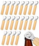 Flaschenöffner, 20 Stück Natur Holzgriff Bier Flaschenöffner mit Tragbare Lochdesign Edelstahl...