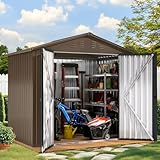 DWVO 1,8 x 1,2 m Lagerschuppen für den Außenbereich, Metall, stabil, wetterfest, Werkzeugspind mit...