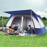 Tragbares Zelt 4-8 Personen Campingzelte, Dickes Regenfamilienzelt Im Freien, Geteilter Vorhafür...