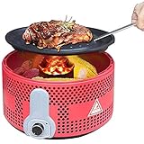 Doppelschichtiger Holzkohlegrill - Rauchfreier Desktop-Grill für Zuhause und Outdoor-Kochen,...