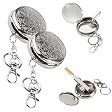 2 Stück Tragbarer Taschenaschenbecher Geruchsdicht, Edelstahl Mobiler Aschenbecher für Unterwegs,...