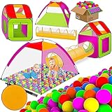 KIDIZ® Spielzelt Spielhaus Babyzelt 200 Bälle Bällebad Kinderzelt | Ideal für Zuhause & im...