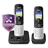 Panasonic KX-TGH722GS Schnurlostelefon Duo mit Anrufbeantworter (DECT Telefon, strahlungsarm,...