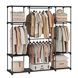 SONGMICS Kleiderschrank offen, Kleiderständer, Kleiderstange, Garderobe, 43 x 151 x 166 cm, 4...