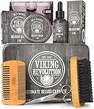 Viking Revolution Bartpflegeset für Männer - Ultimatives Bartpflegeset mit 100% Wildschweinborsten...