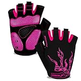 BIKINGMOREOK Fahrradhandschuhe Radhandschuhe Herren Damen Halbfinger Atmungsaktiv...