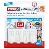 tesa Powerstrips Vario-Gardinenhaken/Selbstklebende Gardinenhaken von tesa - wieder ablösbar und...