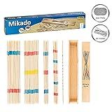 Idena 6060012 - Strategiespiel Mikado mit praktischer Holzbox, Bambus-Material, 41 Stäbe, ca. 25 cm...