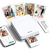 Nelko Fotodrucker PP01 Farbe Tragbarer Mini Fotodrucker für Smartphone mit 20 Fotopapier,...